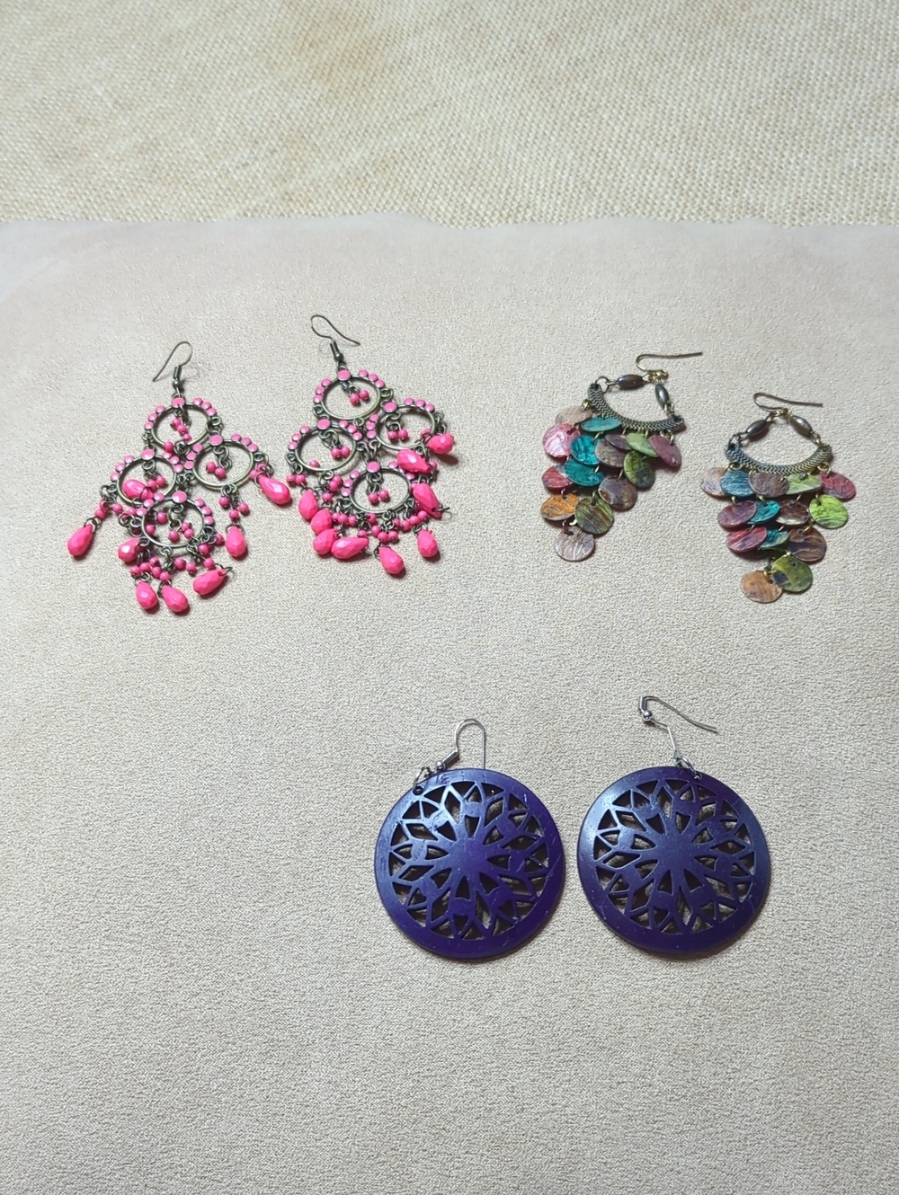Lot of three sets of earrings